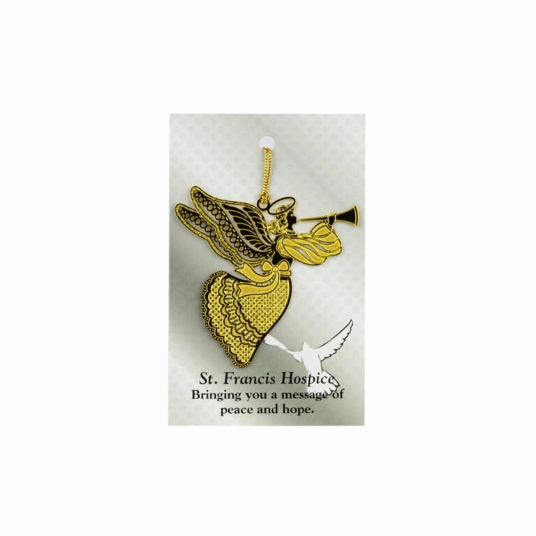 A gold filigree angel bringing you a message of peace and hope. This beautiful decoration is strung with a cotton string, which adds to the elegant simplicity of the decoration. A lovely addition to your collection.