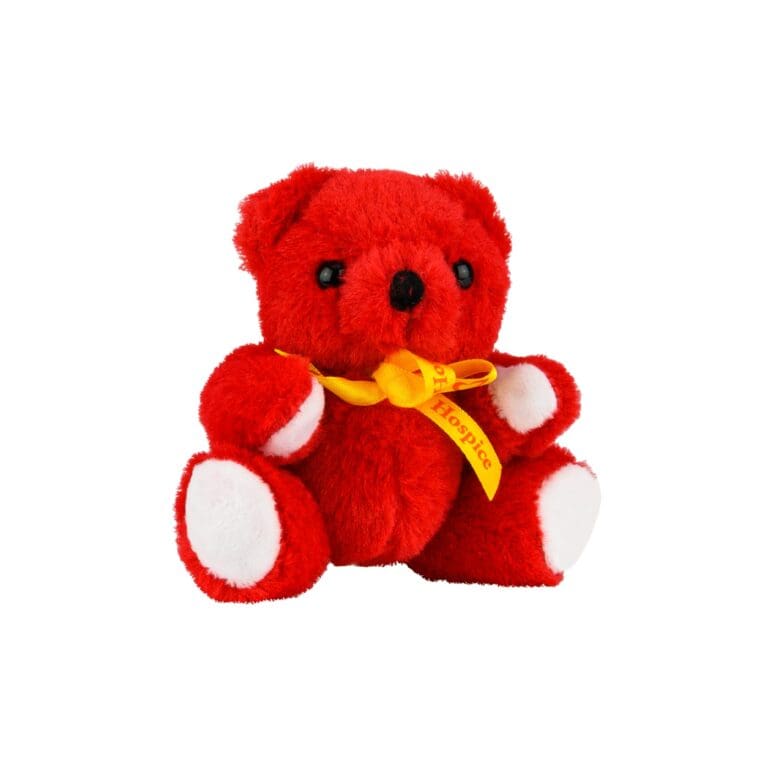 This classic mini bear with soft, red fur and a cheery smile will warm your heart! He is a classic plush teddy bear with moveable arms and legs