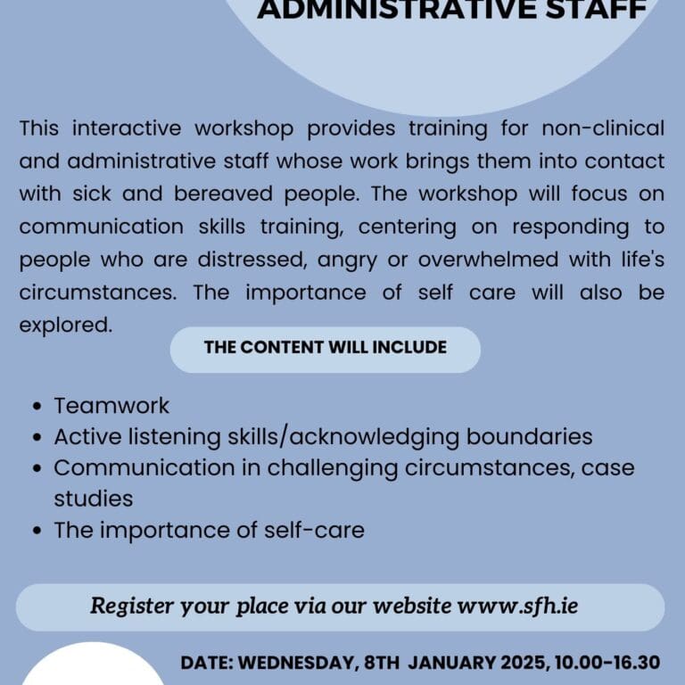 Challenging communication flyer for non clinical staff, course details, cost, location and times